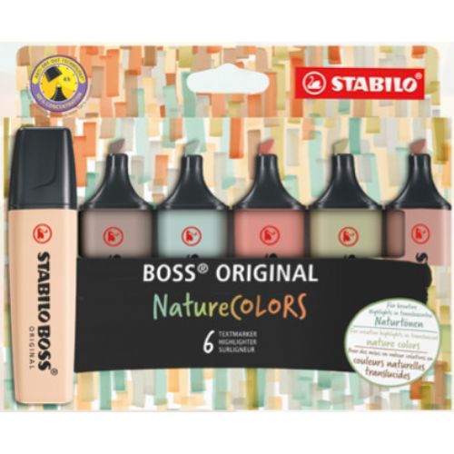 EVIDENZIATORI STABILO BOSS NATURECOLORS 6 COLORI ASSORTITI